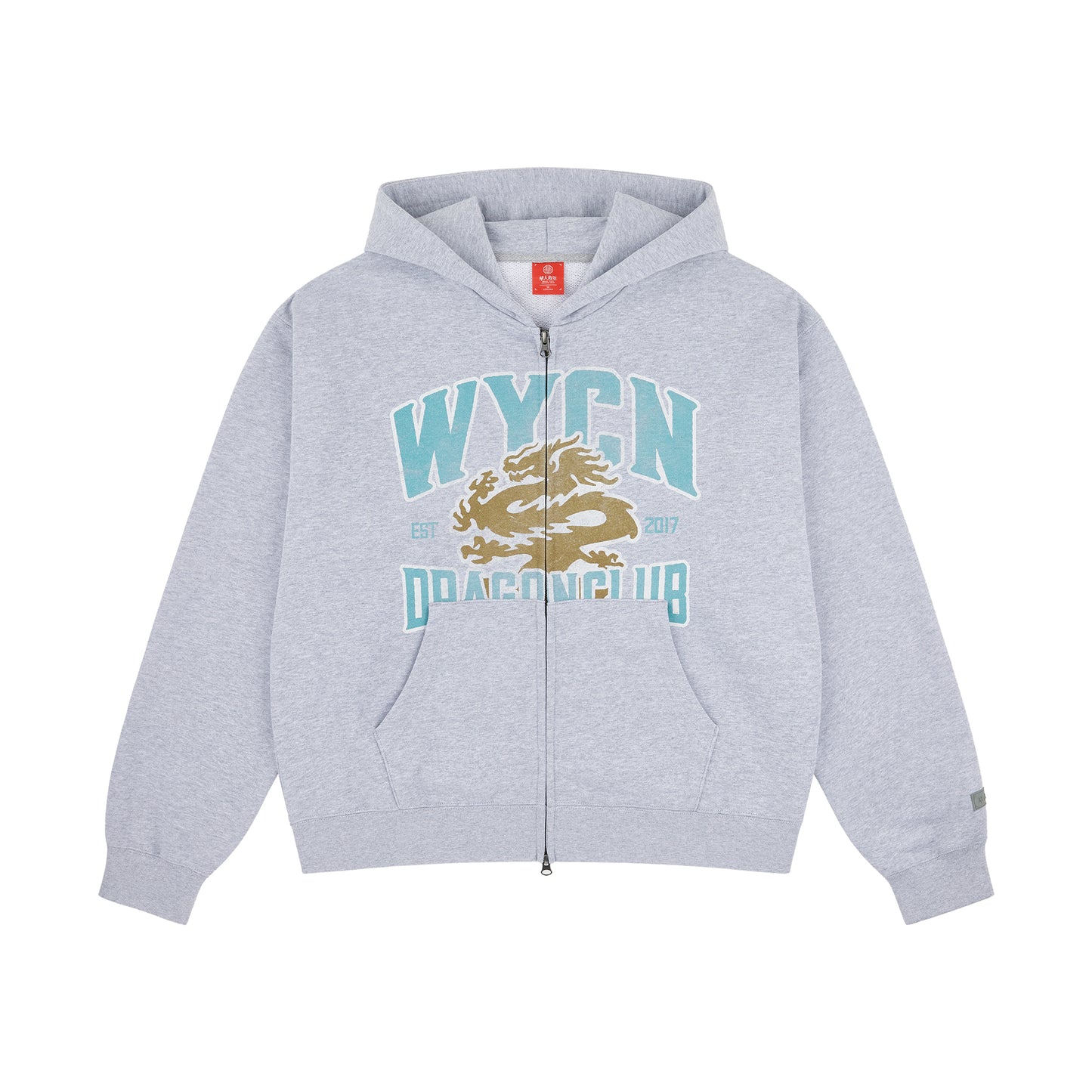 WYCN Dragon Print Hooded Zip Sweatshirt