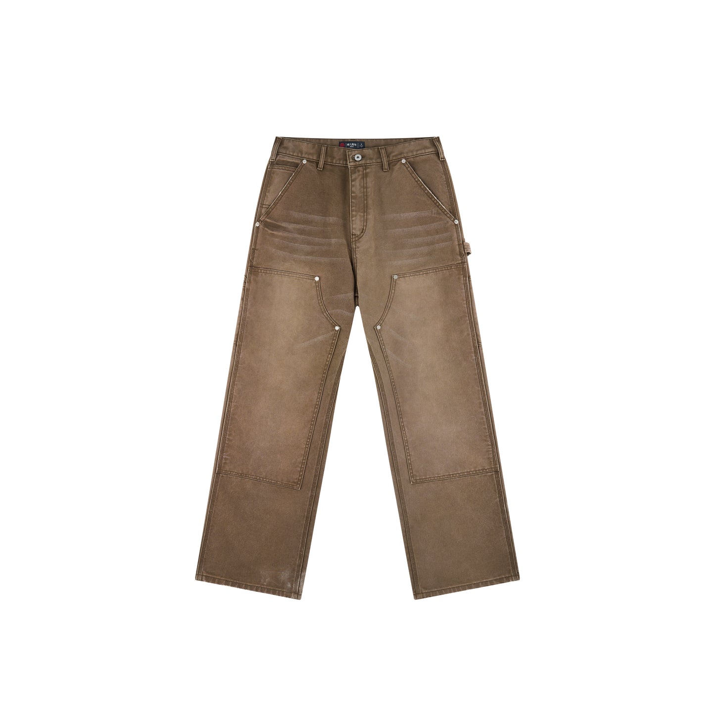 WAH YAN CHING NIN Washed Whisker Double Knee Pants