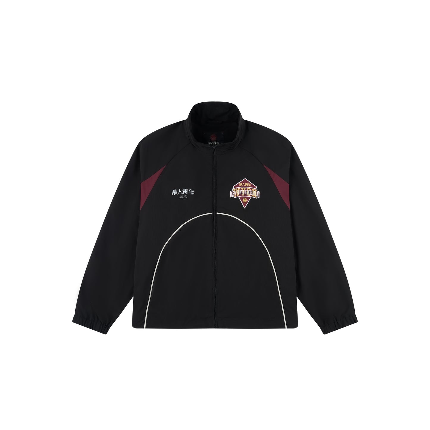 WAH YAN CHING NIN Colorblocked Embroidered Sports Jacket