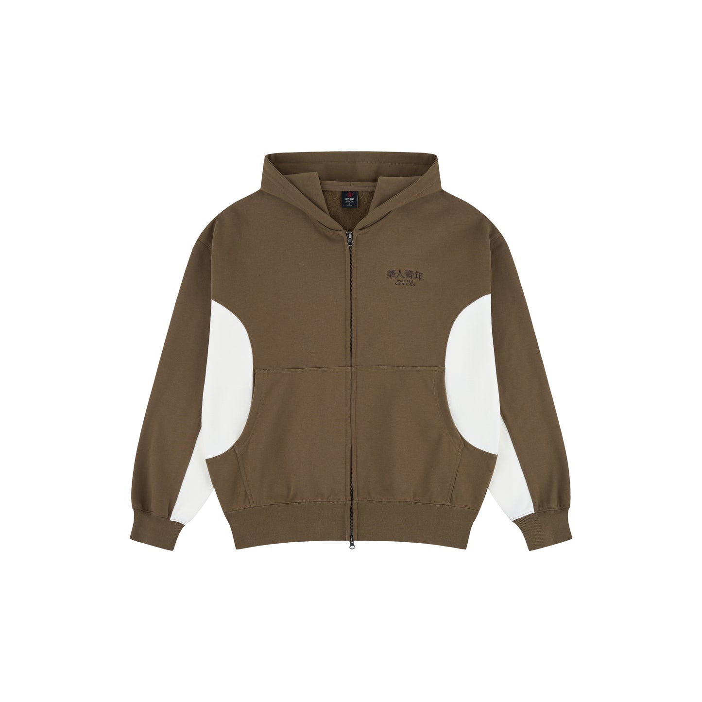 WAH YAN CHING NIN Colorblocked Embroidered Zip Hoodie