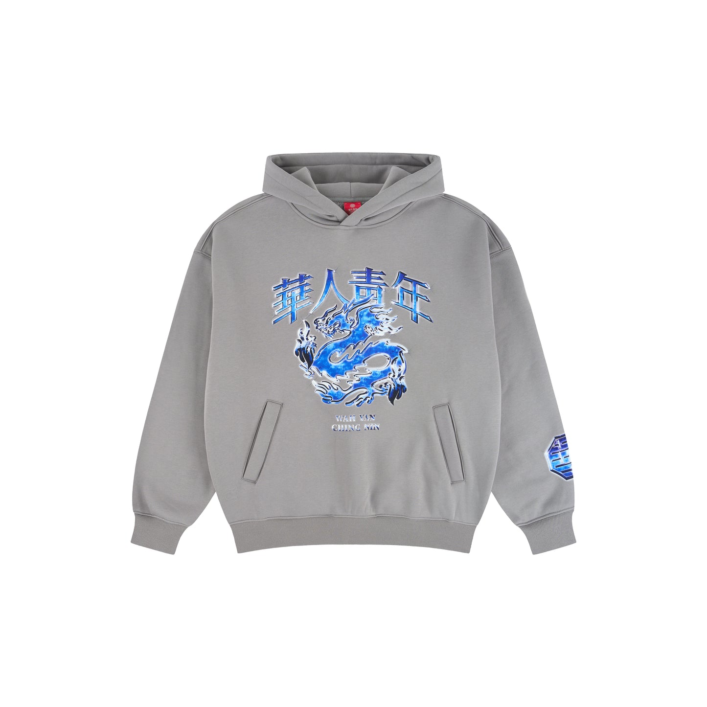 WAH YAN CHING NIN Liquid Sliver Metal Dragon Hoodie