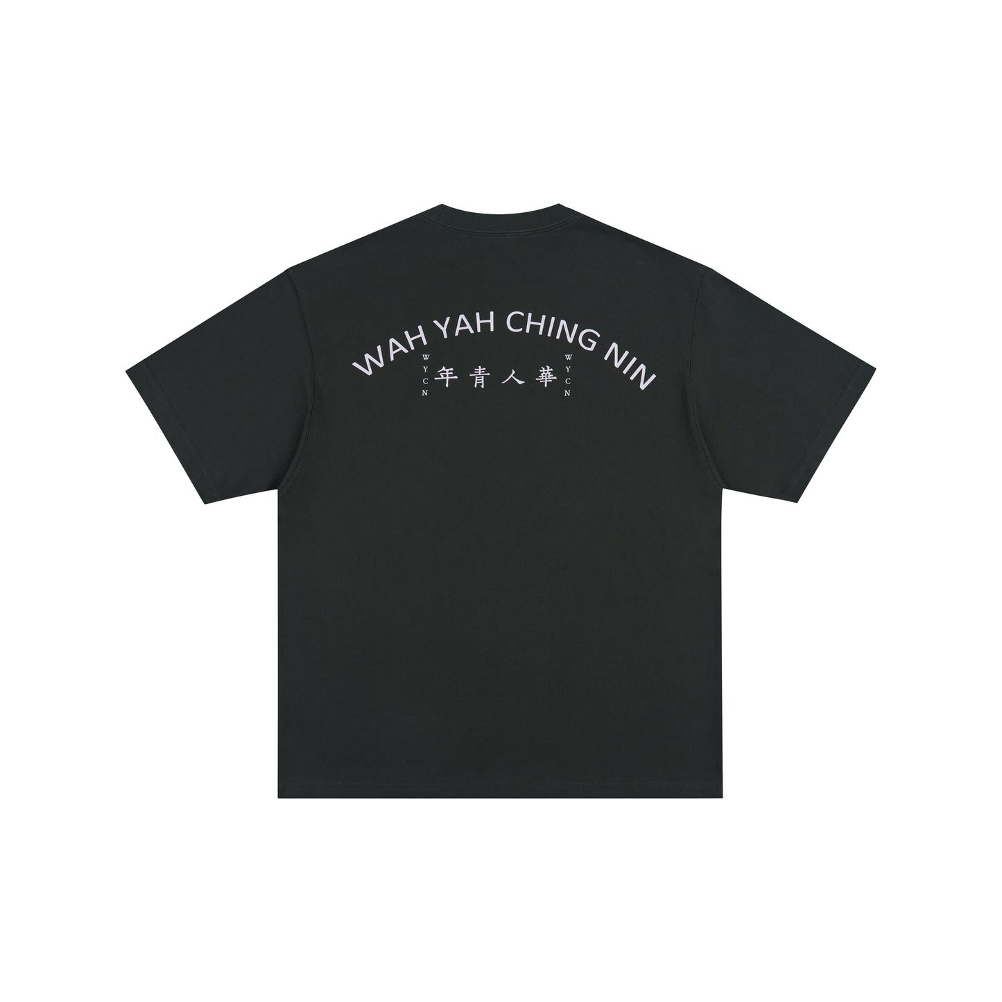 WAH YAN CHING NIN Curved Dragon Typography T-Shirt