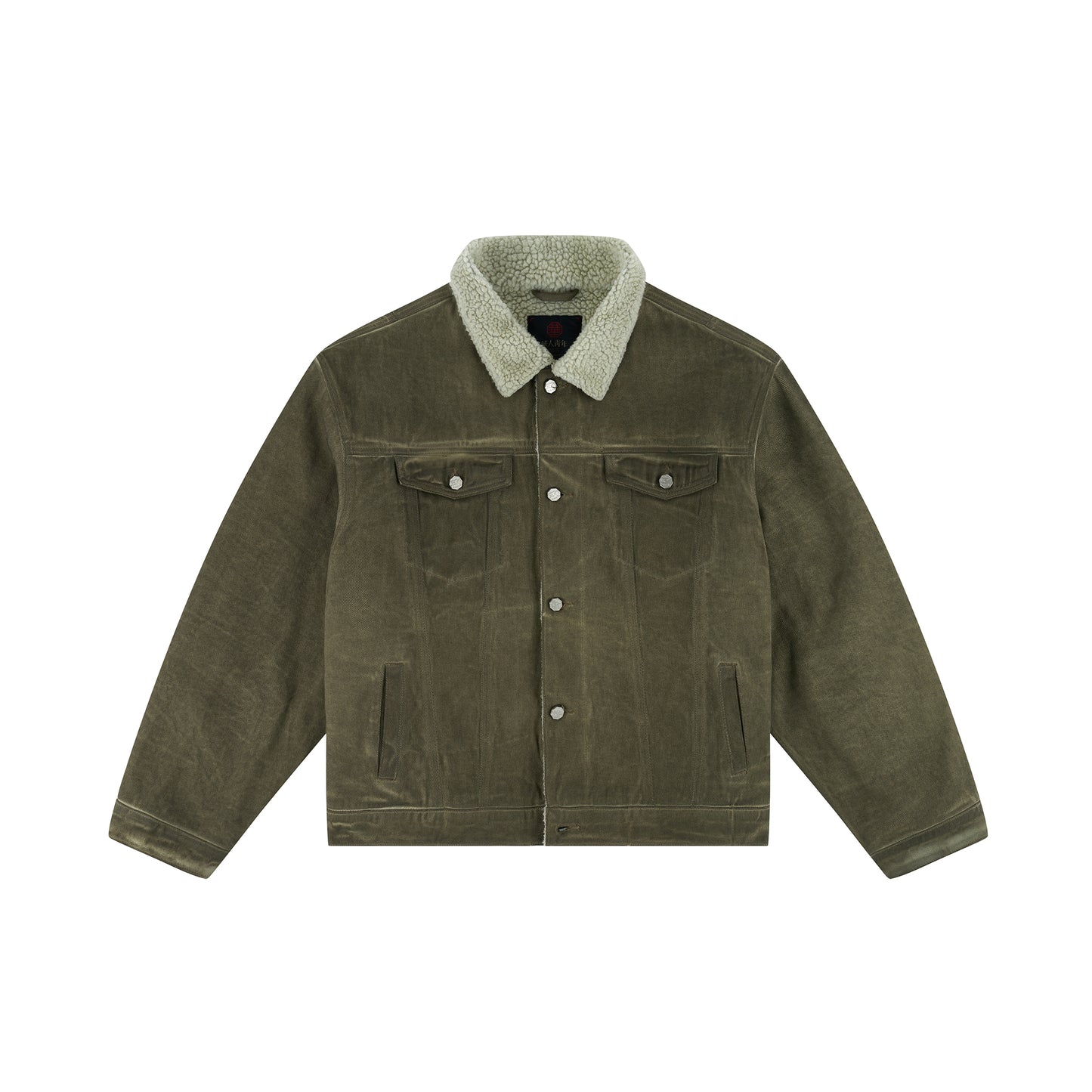 WAH YAN CHING NIN Washed Sherpa Denim Jacket