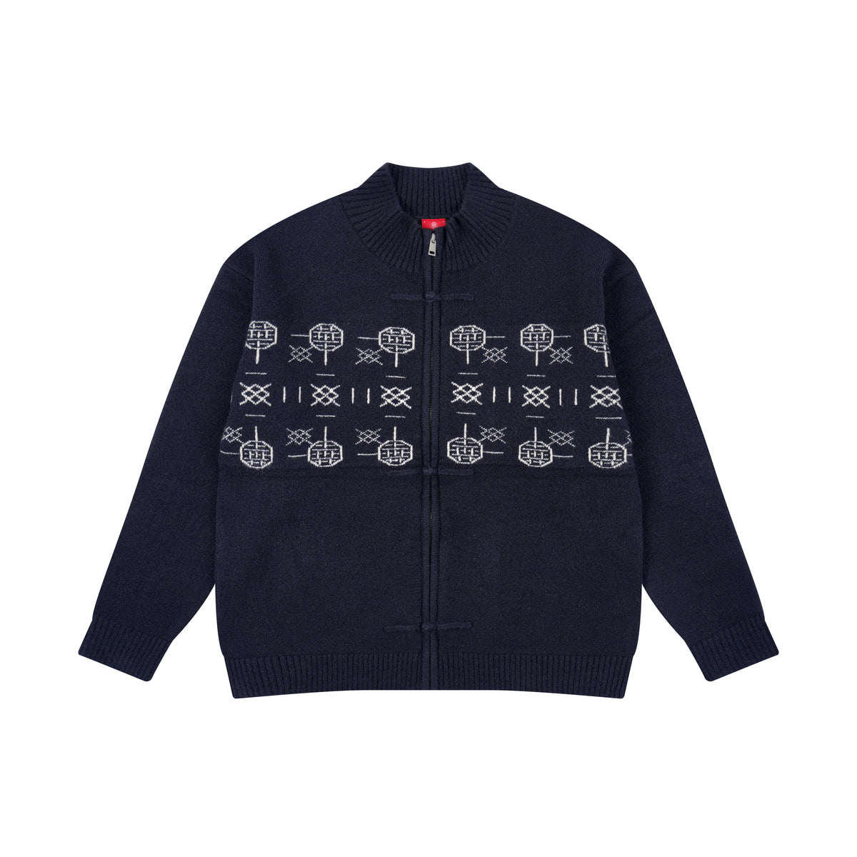 WAH YAN CHING NIN Frog-button Jacquard Sweater
