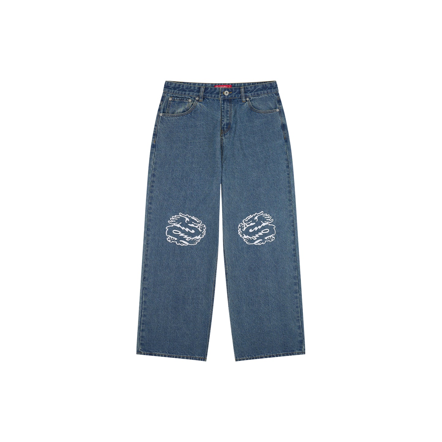 WAH YAN CHING NIN Washed Sherpa Denim Jeans