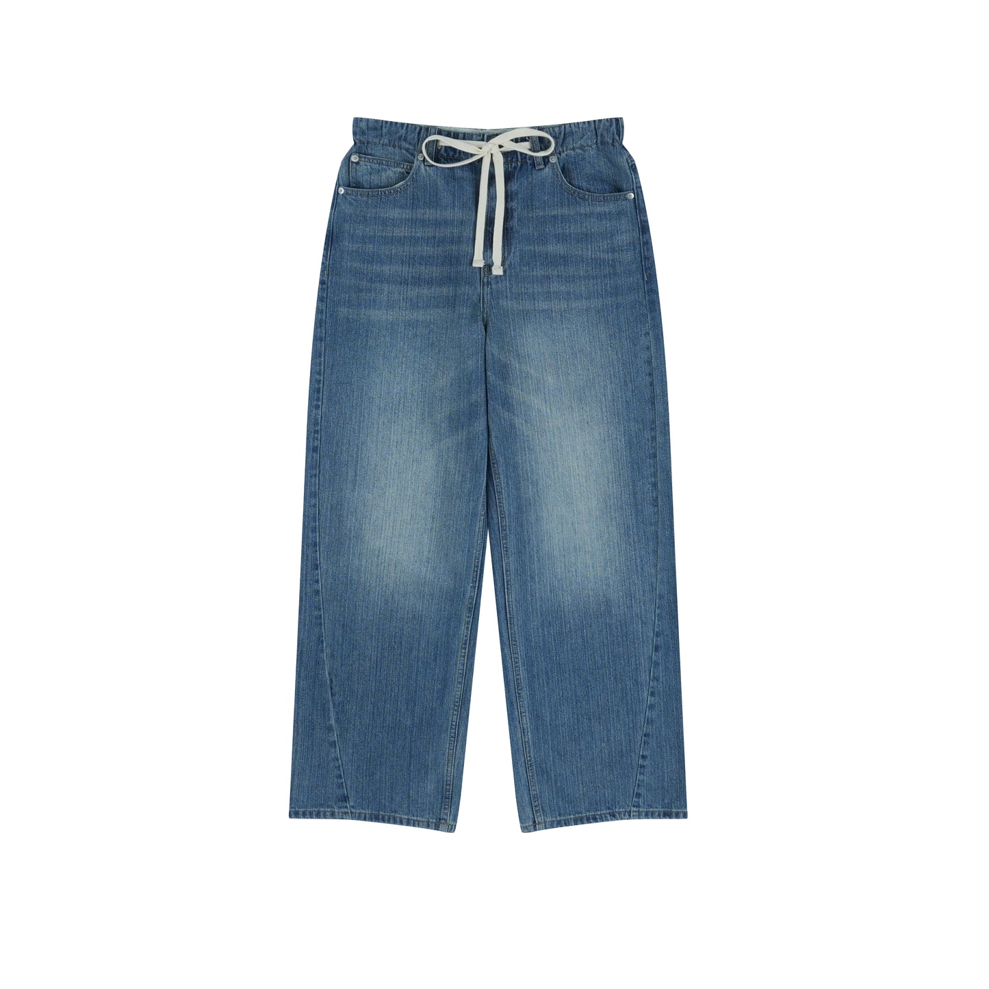 WAH YAN CHING NIN Continuous Waistband Red Label Slub Jeans