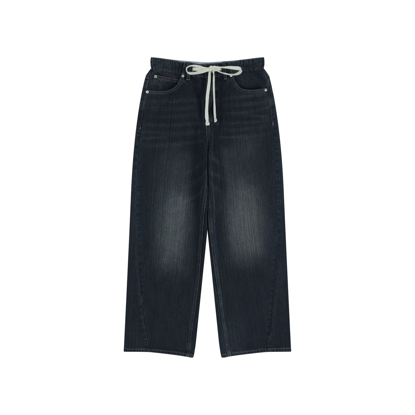 WAH YAN CHING NIN Continuous Waistband Red Label Slub Jeans