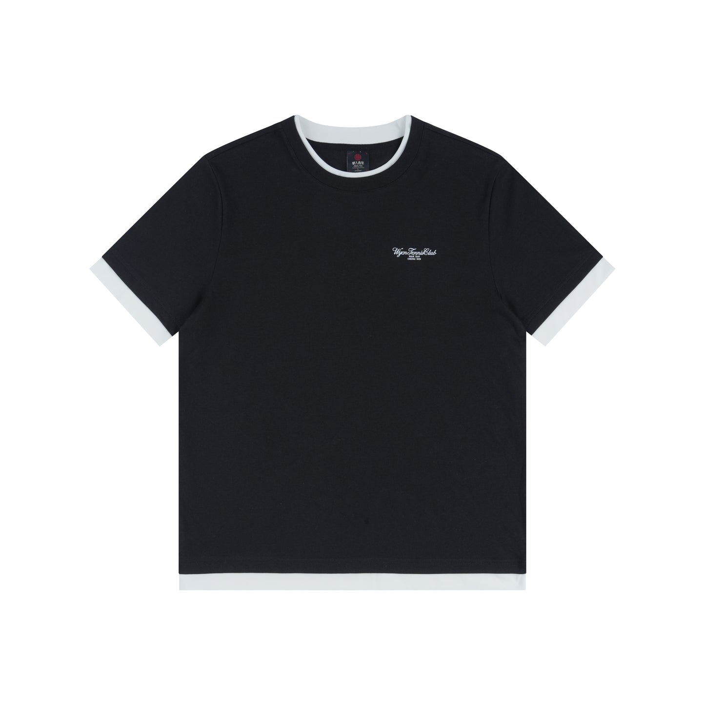 WAH YAN CHING NIN Tennis Script Mock Layer Fitted T-Shirt