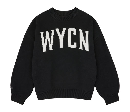 WYCN Lettered Jacquard Sweater