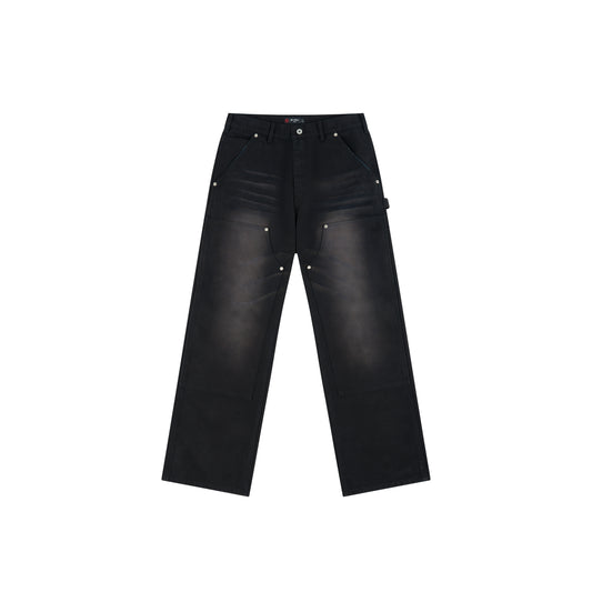 WAH YAN CHING NIN Washed Whisker Double Knee Pants