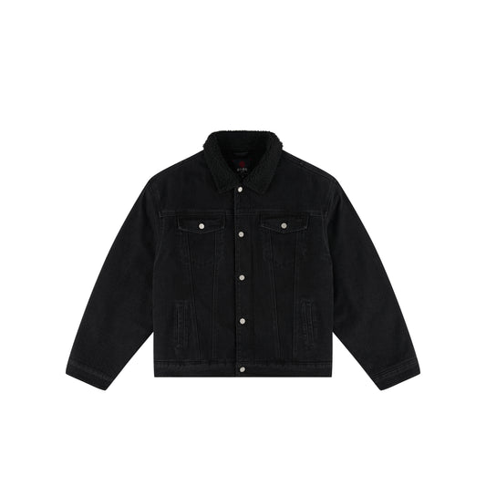WAH YAN CHING NIN Washed Sherpa Denim Jacket