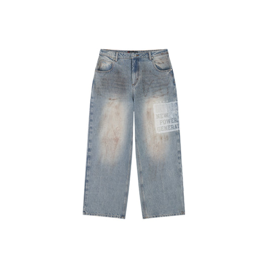 WAH YAN CHING NIN Washed Printed Jeans