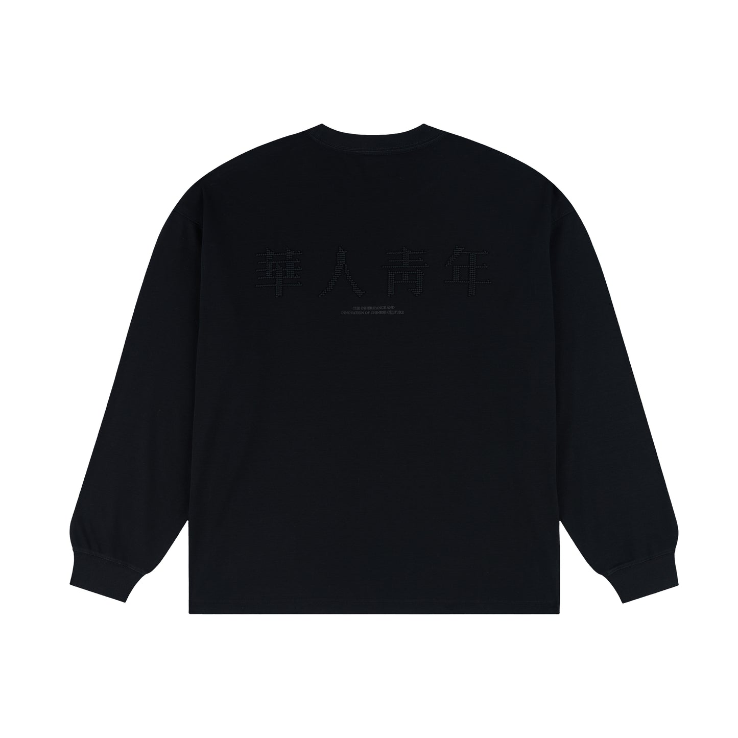 WAH YAN CHING NIN 3D Small Dragon Logo Diamond Embroidered Long Sleeve