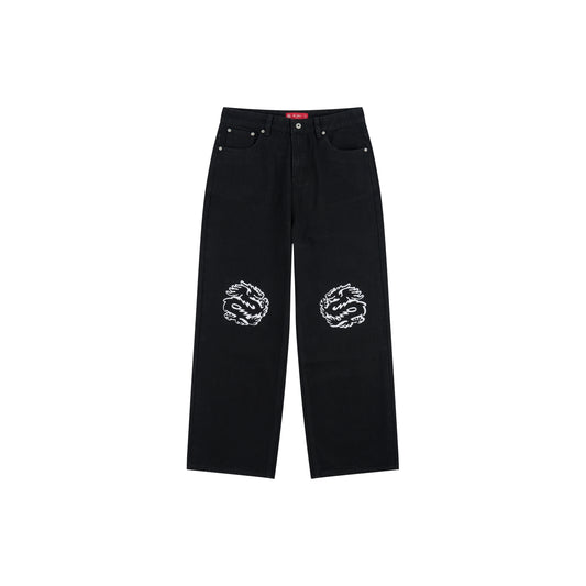 WAH YAN CHING NIN Washed Sherpa Denim Jeans