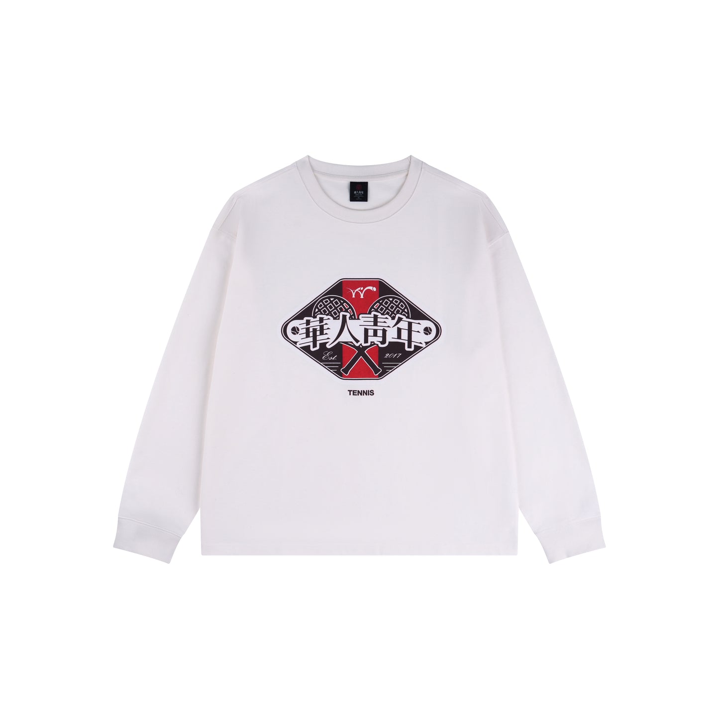 WAH YAN CHING NIN Vintage Tennis Print Long Sleeve T-Shirt