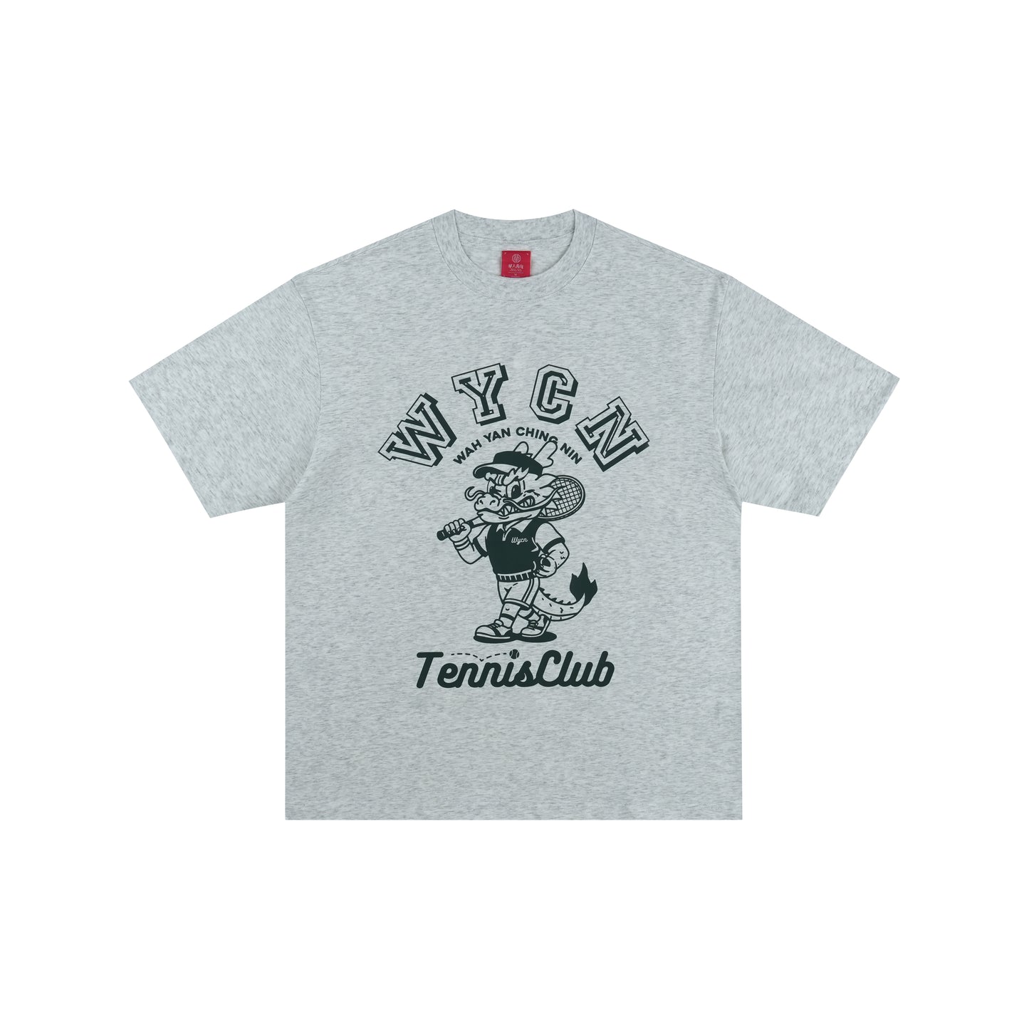 WAH YAN CHING NIN Tennis Dragon Character Swing Graphic T-shirt