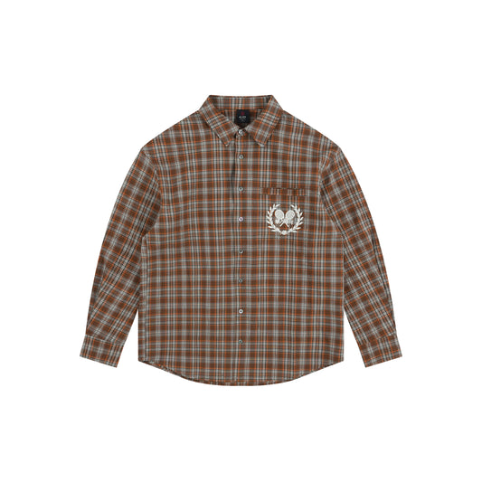 WAH YAN CHING NIN Tennis Racket Graphic Seersucker Long Sleeve