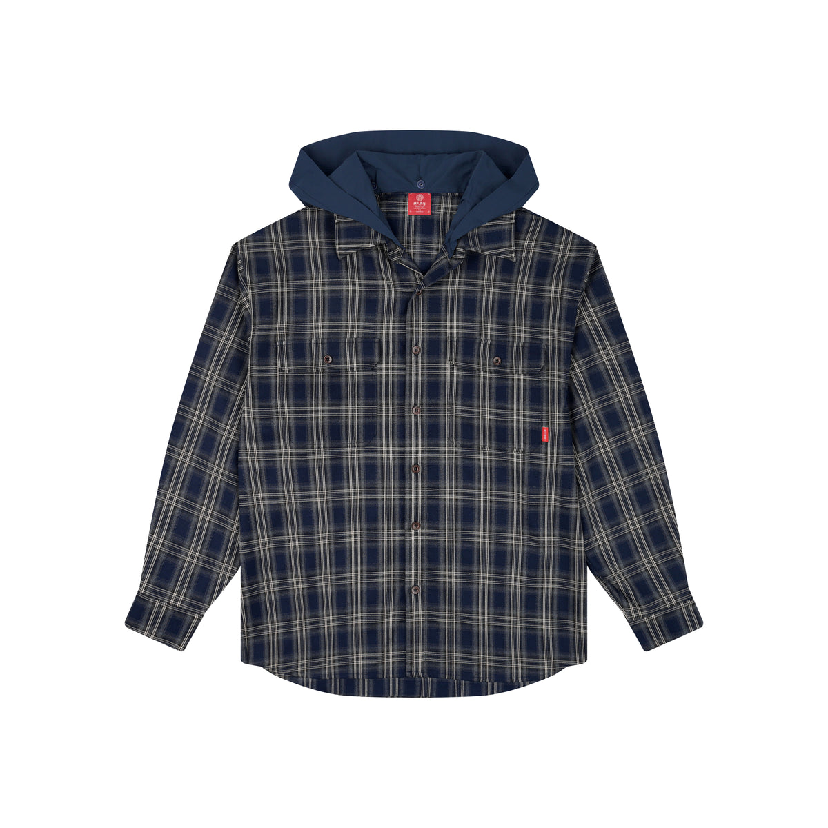 WAH YAN CHING NIN Detachable Hood Plaid Shirt