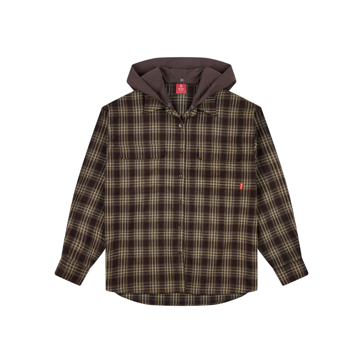 WAH YAN CHING NIN Detachable Hood Plaid Shirt
