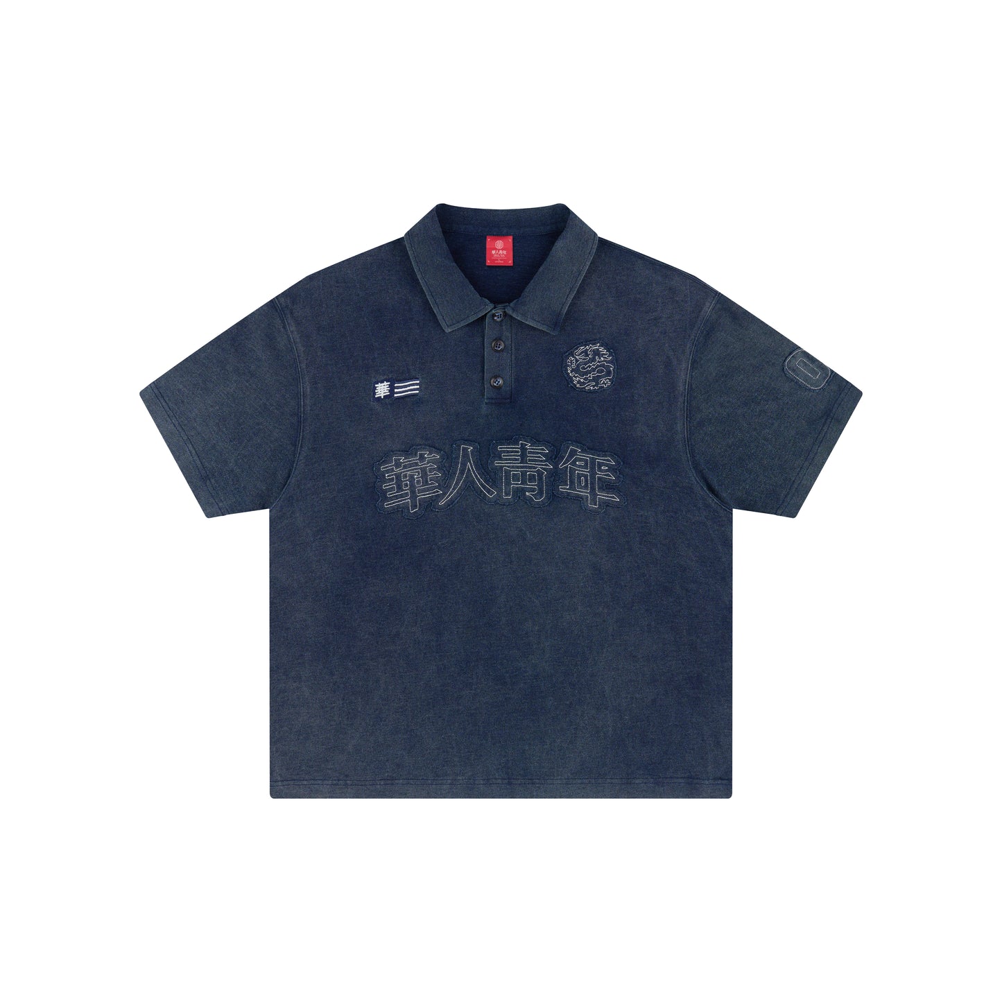 WAH YAN CHING NIN Washed Applique Polo