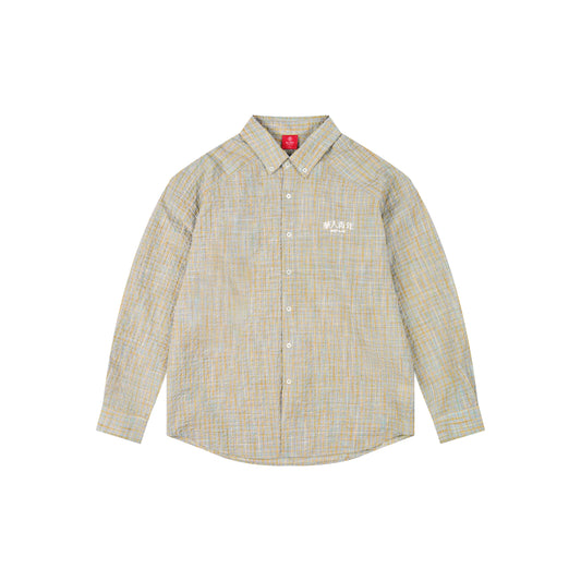 WAH YAN CHING NIN Seersucker Long Sleeve Shirt