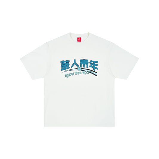 WAH YAN CHING NIN Island Series Surfing Large Script Overfit T-Shirt