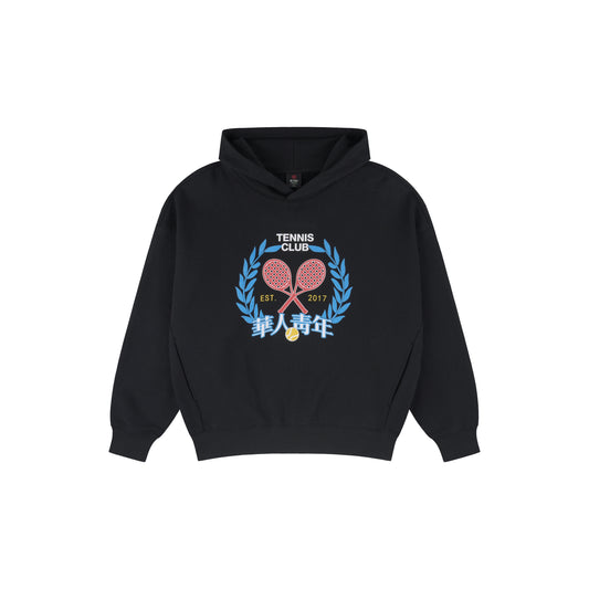 WAH YAN CHING NIN Vintage Tennis Racket Print Hoodie