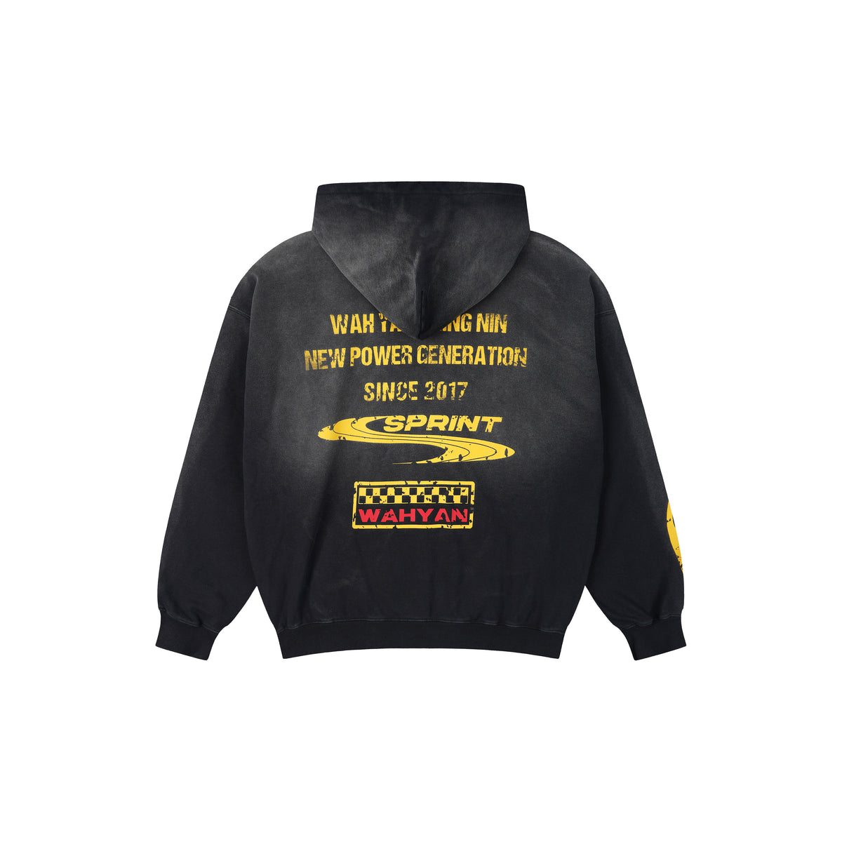 WAH YAN CHING NIN Vintage Flame Track Washed Hoodie